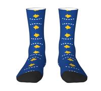 CHAbu Flag Of Kosovo - Calcetines deportivos para adultos, elásticos, transpirables, cómodos, para uso diario, fitness, al aire libre, unisex, blanco, Altoa única