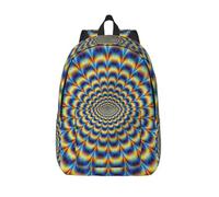 CHAbu Mochila de lona con diseño de ilusión óptica en espiral, gran capacidad, clásica, a la moda, universidad, trabajo, viajes, Black, S, Casual