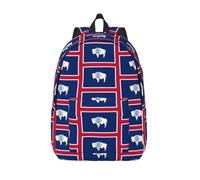 CHAbu Mochila de lona con la bandera del estado de Wyoming, gran capacidad, clásica, a la moda, universidad, trabajo, viajes, Black, M, Casual