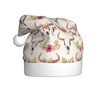 CHAbu Runner Bull Skull - Gorro de Navidad para adultos, gorro decorativo de felpa para Navidad, suave, cómodo, fiesta de Año Nuevo, festivo, unisex