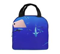 CHAbu Shark Swimming Under The Sea - Bolsa térmica para el almuerzo con cremallera, impermeable, reutilizable, para camping, picnic, trabajo, escuela