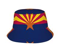 CHAbu Sombrero de pescador de ala ancha con la bandera del estado de Arizona, sombrero de pescador, plegable, para verano, playa, viajes, al aire libre, golf, senderismo, Negro, Talla única