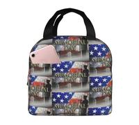 CHAbu US Military Soldiers Patriotic Memorial Day - Bolsa térmica para el almuerzo con cremallera, impermeable, reutilizable, camping, picnic, trabajo, escuela