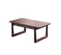 Chabudai - Mesa pequeña de madera maciza de nogal con ventana de bahía, mesa baja de madera maciza, mesa de té tatami, para sentarse, mesa de té Kang, mesa baja