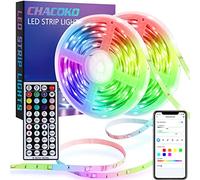CHACOKO Tira LED 15M, 24V Tiras de LED RGB 5050, Sincronización de Música, 16 Millones de Colores, Mando a Distancia de 44 Teclas, 23 Escenarios del Sistema, Modo de Temporización, para Casa, Fiesta