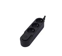 Base de diseño 3 x 16 A con interruptor - 3 m - Negro