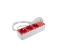 CHACON Base múltiple 3 x 16 A - 1,5 m - Blanco/Rojo