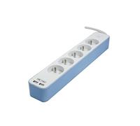 CHACON Base múltiple 5 x 16 A con USB - 1,5 m - Blanco/Azul