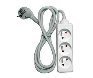 CHACON Base múltiple Blanca - 3 x 16 A - 1,5 m