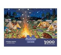 Chacra de Campamento en Plena Noche alboroto Puzzle De Madera Impermeable Puzzles De 1000 Piezas para Adultos Imposible Rompecabezas Juegos Desafiantes