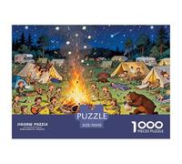 Chacra de Campamento en Plena Noche alboroto Puzzle De Madera Impermeable Puzzles De 1000 Piezas para Adultos Colorido Rompecabezas Juegos Educativos