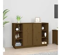 Chaduof Aparador, Aparadores para Salon, Mueble Auxiliar Salón, Aparador Cocina, Mueble Aparador, Muebles De Salon, de Madera Maciza de pino marrón Miel 120x35x80 cm