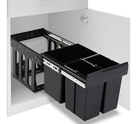 Chaduof Cubo de basura de cocina extraíble reciclaje cierre suave 48 L, Cubos De Basura Cocina, Papelera Cocina, Mueble Basura, Reciclaje Basura, Papelera De Basura Cocina,