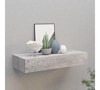Chaduof Estante con cajón de Pared, Estanteria Pared, Estante con Cajon, Mueble Recibidor Fondo, Estantes Flotantes, Estanteria Cubo, Gris hormigón MDF 60x23,5x10cm