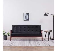 Chaduof Sofá de 3 plazas, Sofa Cama, Sofas De Salon, Sillón Sofá Cama, Sofas Modernos, Cuero sintético Negro