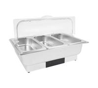 Chafing Dish Buffet Set de 9 L, acero inoxidable, calentador de alimentos con pantalla táctil LED, ajustable de 35 a 90 °C, depósito de calor para bufé, fiesta, catering (triple)