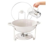 Chafing Dish Buffet Set - Maifanite Stone Nonstick 13.78 Inch | Round Alcohol Heating Food Warmer | Removable Stand Server Tray For Catering Party Wedding Family Banquet Catering
