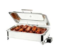 Chafing Dish Eléctrico, 9L Calentador de bufé con función de retención de Temperatura, Acero Inoxidable Calentador de Alimentos Eléctrico para Fiestas y bufés (Full Pan)