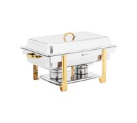 Chafing Dish - GN 1/1 - acentos dorados - 9 L - 2 contenedores de combustible - Royal Catering