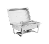 Chafing Dish - GN 1/2 - 2 x GN 1/4 - 9 L - 2 contenedores de combustible - 295 x 235 x 60 / 240 x 135 x 65 mm - Royal Catering
