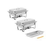 Chafing Dish - juego de 2 - GN 1/1 - 2 x 7,5 L - 2 envases de combustible - Royal Catering