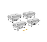 Chafing Dish - juego de 4 - GN 1/1 - 4 x 7,5 L - 4 envases de combustible - Royal Catering