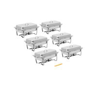 Chafing Dish - juego de 6 - GN 1/1 - 6 x 7,5 L - 6 envases de combustible - Royal Catering