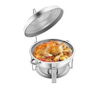 Chafing Dish - Plato redondo (7,5 L, acero inoxidable, para bufé, catering, fiesta)