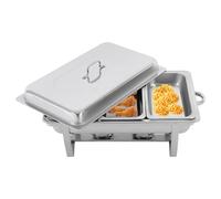 Chafing Dish, Recipiente de acero inoxidable para alimentos, plato de chafing, calentador de alimentos, buffet, recipiente térmico, quemador para catering, buffet y fiestas (3 recipientes de 1/3 GN))