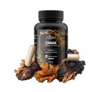 Chaga 500 mg Cápsulas - Extracto 30% Betaglucanos - Hongo Adaptógeno para Inmunidad y Energía - 100 Cápsulas Vegetales