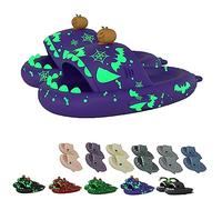 Chagoo Galaxy Shark Slides Glow in the Dark, Zapatillas Shark Cloud para mujer y hombre, zapatillas fluorescentes con suela gruesa de verano para hombre y mujer (36/37 EU, Purple-b),GFDRT60981