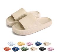 Chagoo Pantuflas Cloud Slides Mujer Hombre, Cozislides Zapatillas de casa supersuaves originales, Zapatillas de ducha antideslizantes ultrasuaves (44/45EU, Kakki)