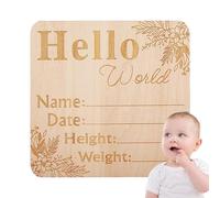 Chaies Placa de anuncios para recién nacidos, placa de anuncio de bebé para recién nacidos, placa de nombre para hospital, cartel de bienvenida de madera para nuevos regalos de bebé
