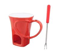 Chaies Taza De Fondue De Chocolate - Cerámica Resistente Al Calor Antiadherente | Derretidor De Chocolate Hecho A Mano con Soporte para Vela - para Vacaciones Cumpleaños Bodas Hogar Oficina Noche de