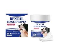 Chaies Toallitas Dentales para Perros, 50 Piezas De Herramientas De Aseo, Toallitas para Eliminar El Mal Aliento De Perros Pequeños, para Razas Pequeñas Medianas Grandes Cachorros Higiene Canina