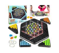 Chain Game Triangle Chess, Family Night Chess Set, Triggle Elastic Band Game for Kids & Adults, 2-4 Players, (1 Set)