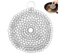 Chain Scrubber For Cast Iron, Stainless Steel Pot Scrubber, Dishwashing Mesh, Stainless Steel Mesh Heavy Duty Pan Scrubbers For Cookware Frying Pans Skillets Dutch Ovens Woks BBQ Grill Home Outdoor