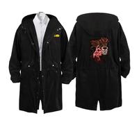 Chains-aw Man Abrigo Casual Hombre, Elegant Outerwear Color Sólido, Chaqueta para el Otoño Primavera, travel(Black 4,2XL)