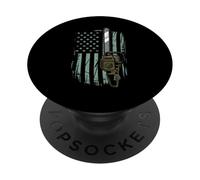 Chainsaw American Flag Funny Independence Day - Woodworker PopSockets PopGrip Adhesivo