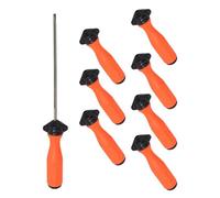 Chainsaw File Handle Set, 8 Pieces, Ergonomic Reusable 4mm-5mm Round File Handles, 13x4cm Replacement Tools, For Chainsaw Sharpening Maintenance Beginners Professionals Use