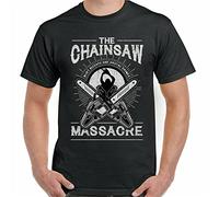 Chainsaw Massacre T-Tshirts Camisetas y Tops The Mens Movie Inspired Horror Film tee Top Black(XX-Large)