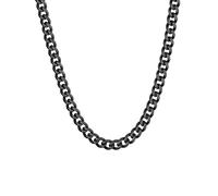 ChainsHouse 46cm Collar de Acero Negro Hombre Cadenas Cuello Cubanas de Calidad Impermeable