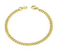 ChainsHouse Brazalete Pulsera de Oro chapado Hombre Pulsera Cubano 21cm 3mm ancho