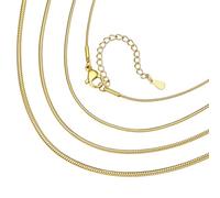 ChainsHouse Cadena Dorado Mujer Ajustable Cordon de Serpiente para Colgante 36 cm Largo 1.5 mm Ancho