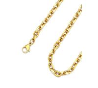 ChainsHouse - Cadena para hombre, Oro Bano, collar macizo, para mujer, para colgante de malla de niña, gran fina, acero, oro, negro, Ancho: 3/5/7/9/12 mm, longitud: 46/51/55/61/66/71/76 cm,