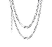 ChainsHouse Collar Cubano Hombre Cadena Espinas Hip Hop Rock, 51cm Largo 5mm Ancho, Joya Regalo a Novio Padre