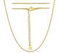 ChainsHouse Collar de Mujer 36cm con Alargador, Cadena Cuello Mujeres Serpiente de Acero Oro Antialergico, 1.2mm Ancho, Collar Fino Elegante para Colgante