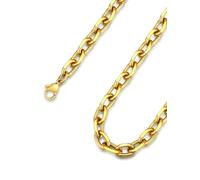 ChainsHouse Collar Rolo de Mujer Hombre Acero Quirurgico 3-5-7-9-12mm Ancho | 46cm - 76cm Largo [Platino/Dorado/Negro], Impermeable e Antioxidante, Joyero Includio