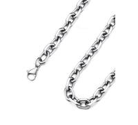 ChainsHouse Collar Rolo de Mujer Hombre Acero Quirurgico 3-5-7-9-12mm Ancho | 46cm - 76cm Largo [Platino/Dorado/Negro], Impermeable e Antioxidante, Joyero Includio