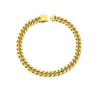 ChainsHouse Esclava Pulsera de Cadenas Cubanas 23 cm 5 mm Chapado en Oro